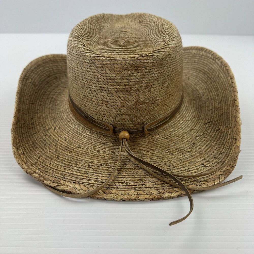 Stetson Rodeo Dr Monterrey Bay Straw Cowboy Hat 6 3/4 Western Palm Leaf - Picture 4 of 14